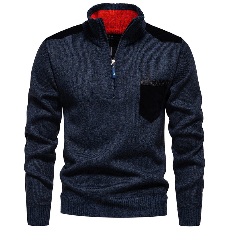High-quality pullover for men with a high collar and zipper Lune London