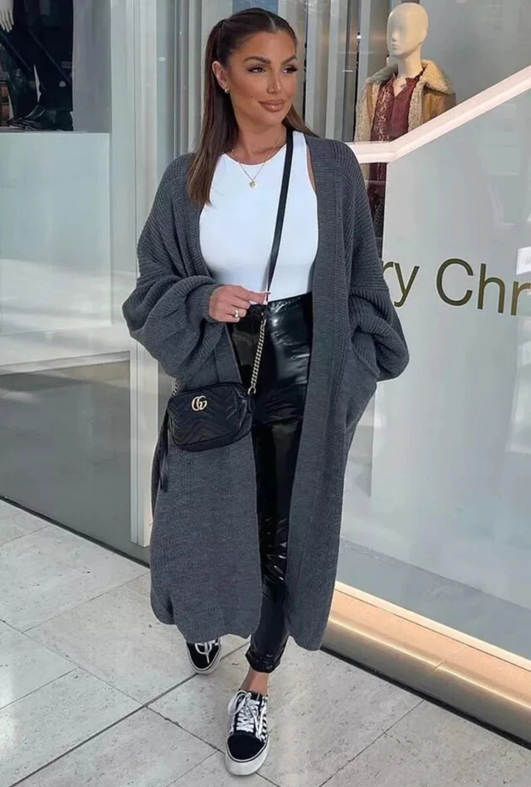 Chunky knit cardigan for women with a relaxed oversized style with practical pockets Lune Londonl