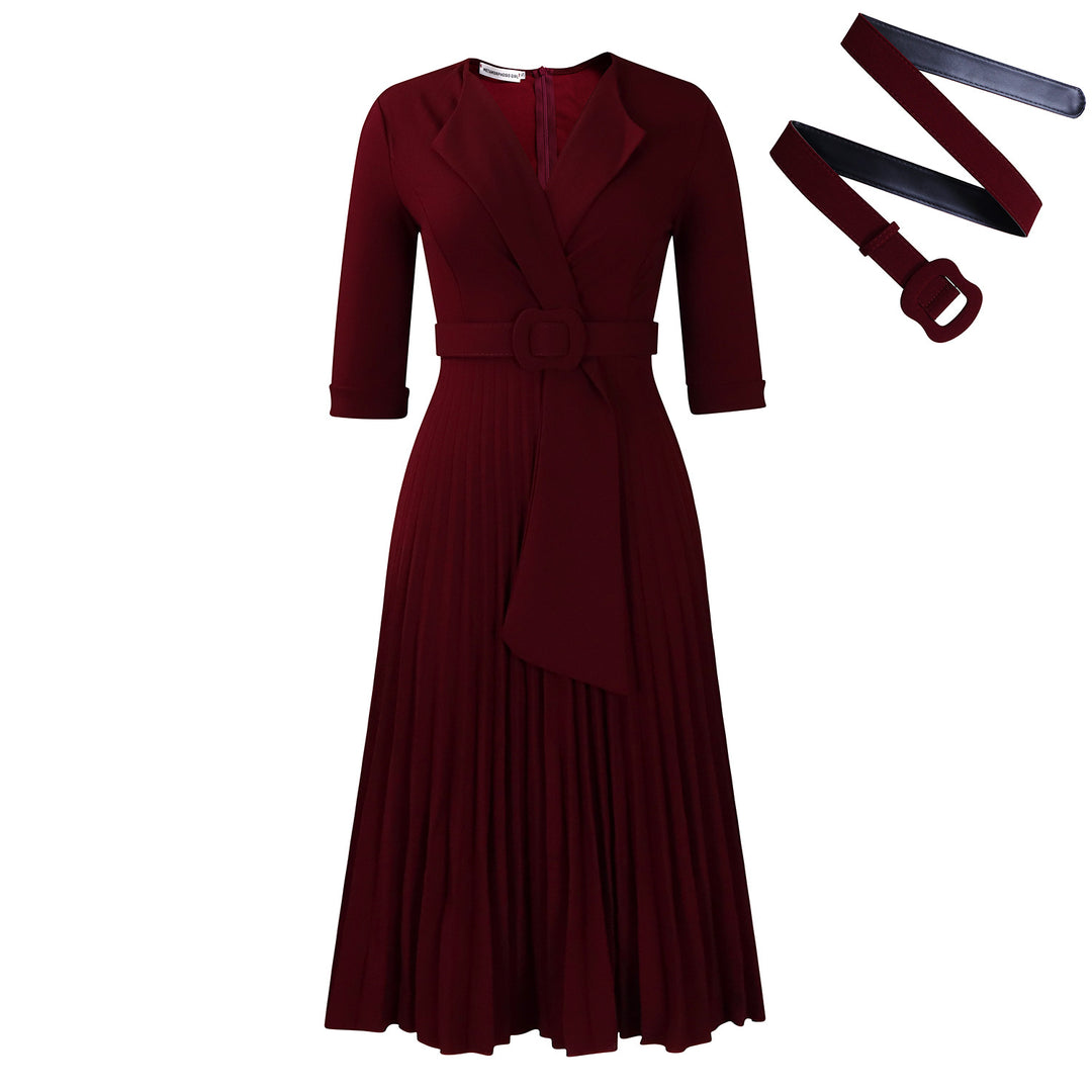 Pleated evening dress for women with fitted design Lune London