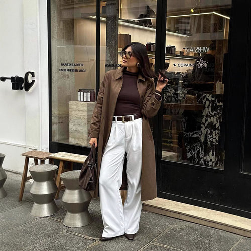 Amarae casual fit trench coat for women with belt