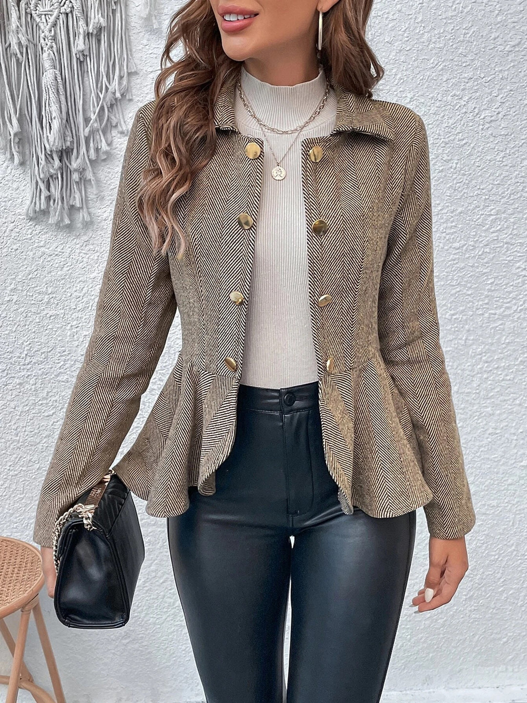 Women Elegant and Flattering Jacket with Curved Hem Lune London