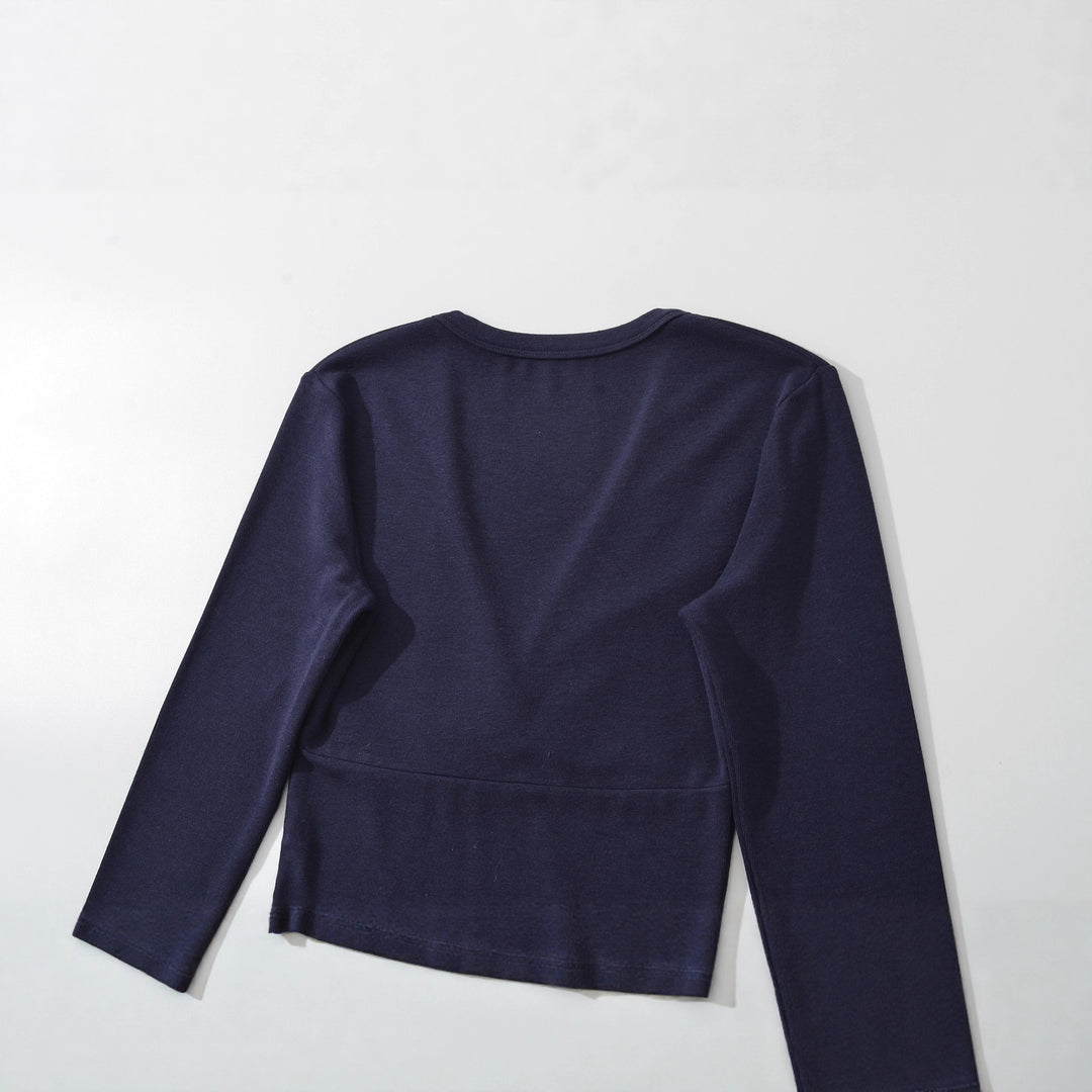 Women's wrap shirt with V-neck and fitted dividing seam Amarae