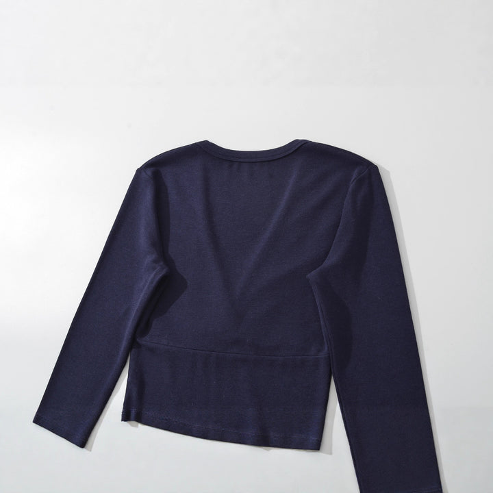 Women's wrap shirt with V-neck and fitted dividing seam Amarae