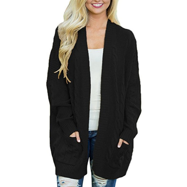 Casual cardigan for women with cable pattern and large pockets Lune London