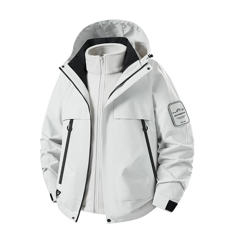 Men's three-piece waterproof outdoor jacket with removable hood and fleece inner jacket Amarae
