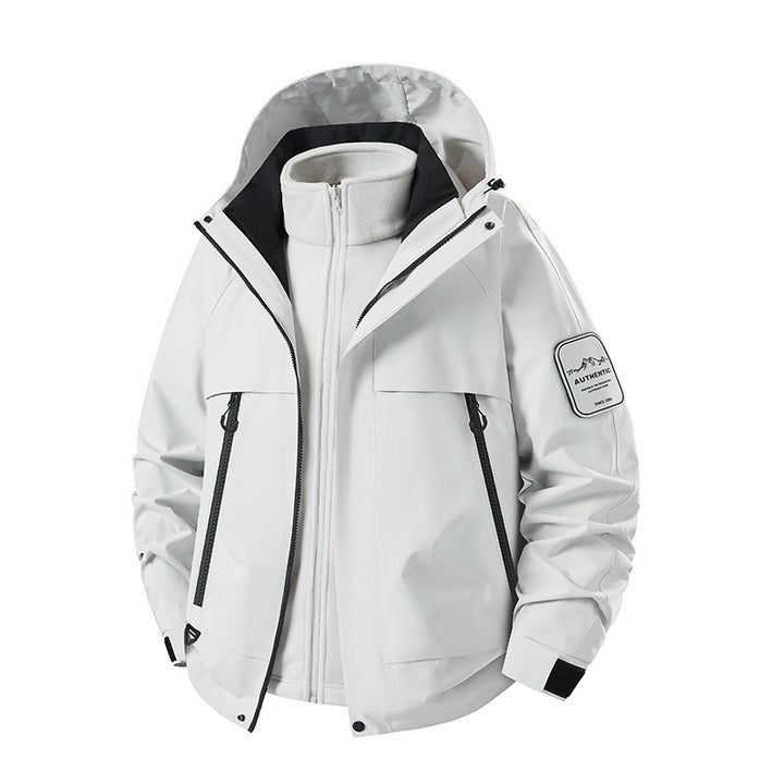 Men's three-piece waterproof outdoor jacket with removable hood and fleece inner jacket Amarae