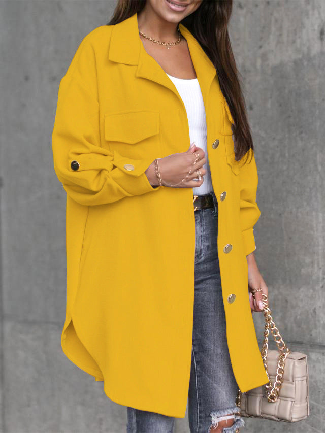Chic oversized shirt jacket for women with pockets and button details Lune London