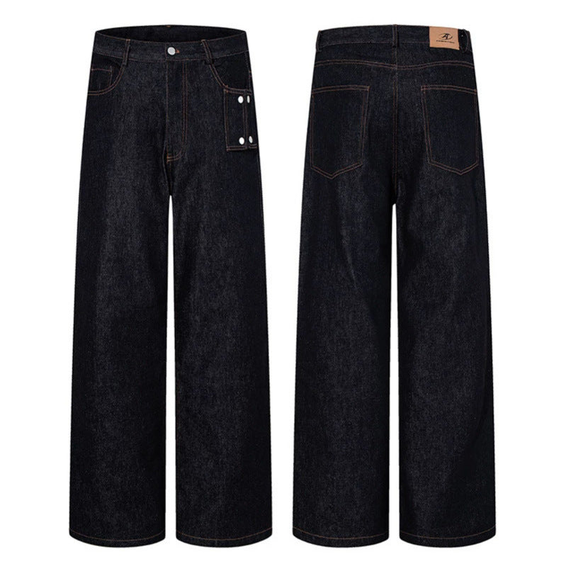 Women High-Waisted Wide-Leg Jeans with Utility Pocket Amarae