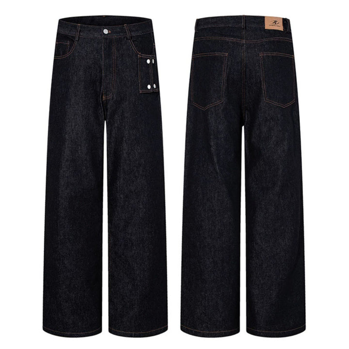 Women High-Waisted Wide-Leg Jeans with Utility Pocket Amarae