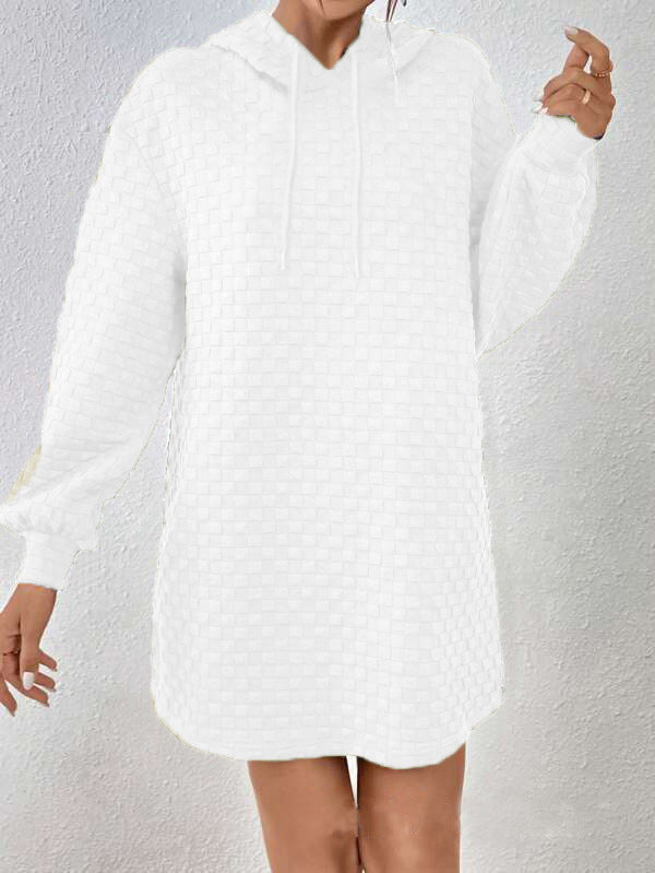 Hooded dress for women in structured material Lune London