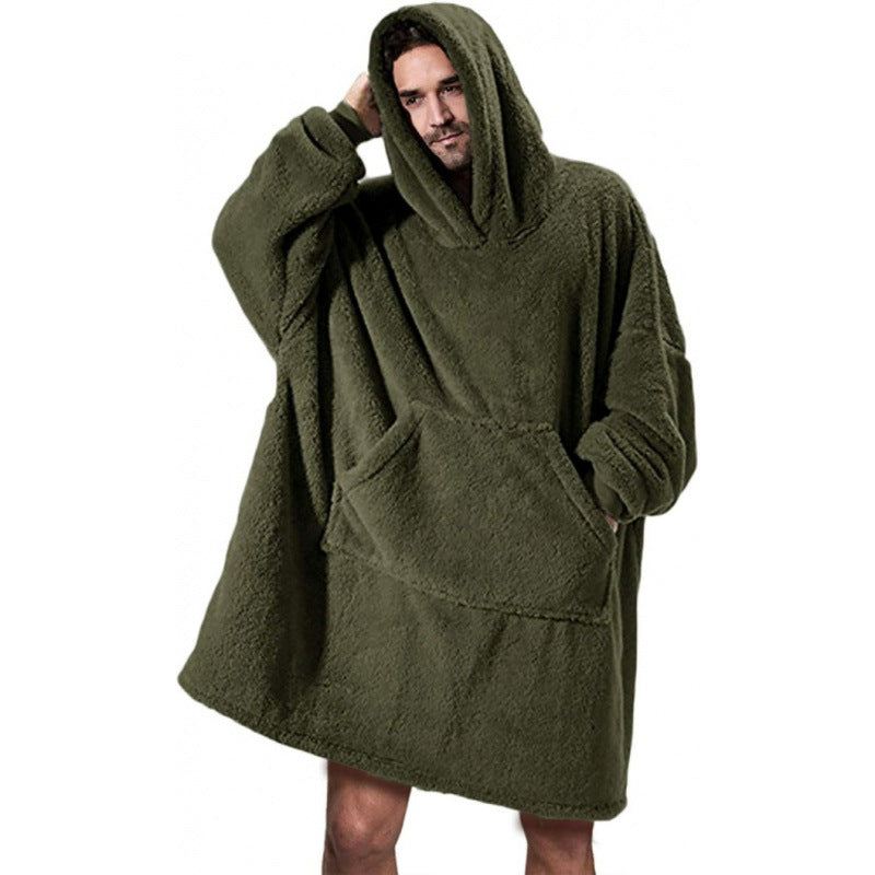 Oversized fleece hooded sweatshirt for women with kangaroo pocket Lune London