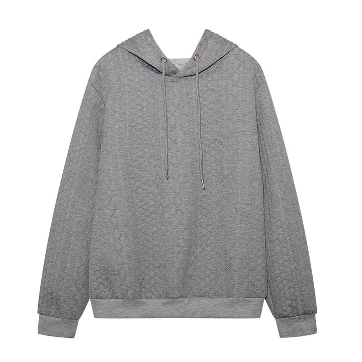 Casual knitted sweater for women with hood and textured design Amarae