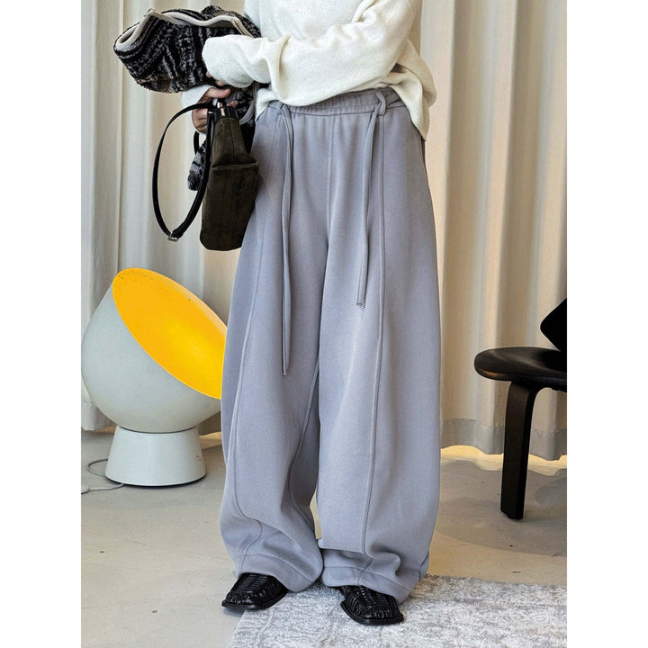 Women's Casual Extra Wide Jogging Culottes with High Waist and Drawstring