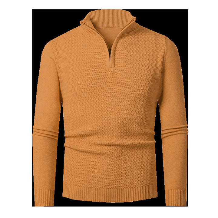 Knit sweater for men with high collar and structured design Lune London