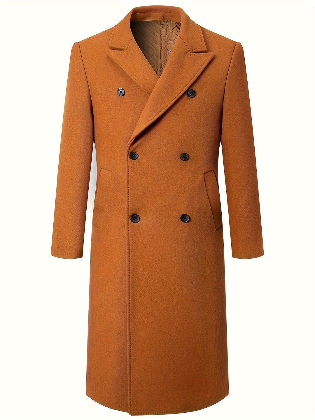 Men's Elegant Double-Breasted Coat with Traditional Collar Amarae