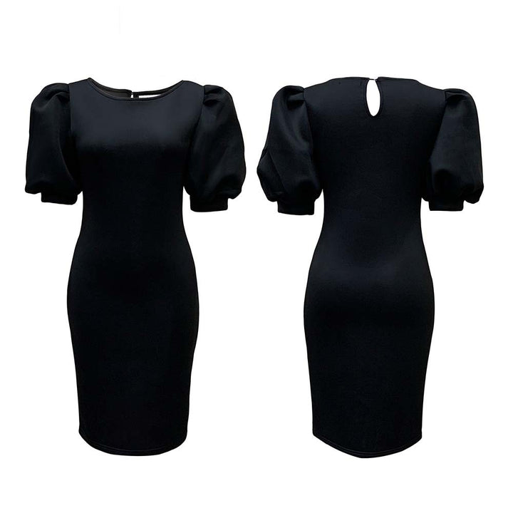 Fitted dress for ladies with voluminous puff sleeves Lune London