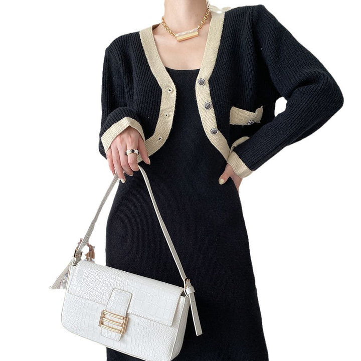 Cardigan à la mode pour femmes avec des détails contrastés et des poches Chic & Stil