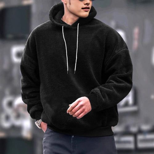 Men's cozy fleece hoodie with a sporty cut and adjustable drawstring Amarae