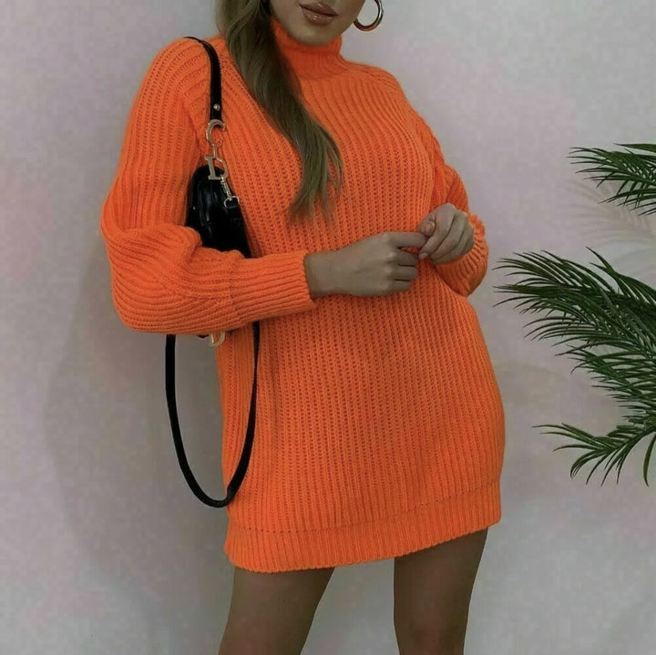 Chunky knit sweater for women with high collar and relaxed fit Lune London