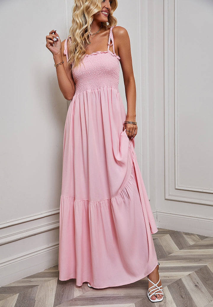 Women's maxi dress with elastic top and voluminous skirt Lune London
