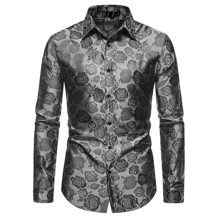 Shirt for men with floral patterns and an elegant shine Lune London