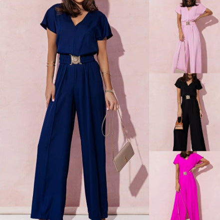 Ladies elegant jumpsuit with belt detail Amarae