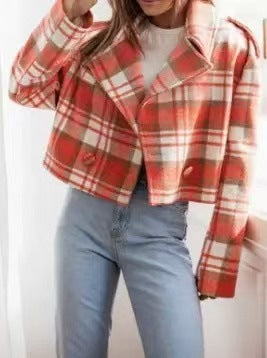Women's Short Checkered Blazer Lune London
