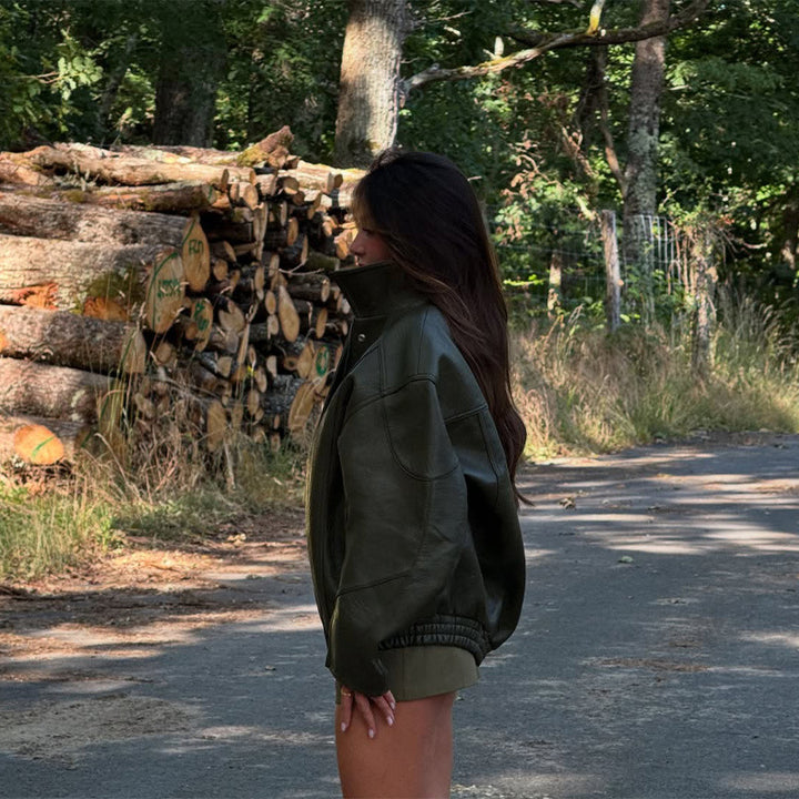 Lady leather jacket with oversized casual fit Lune London