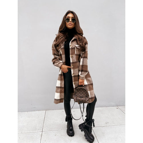 Amarae checkered overshirt for ladies