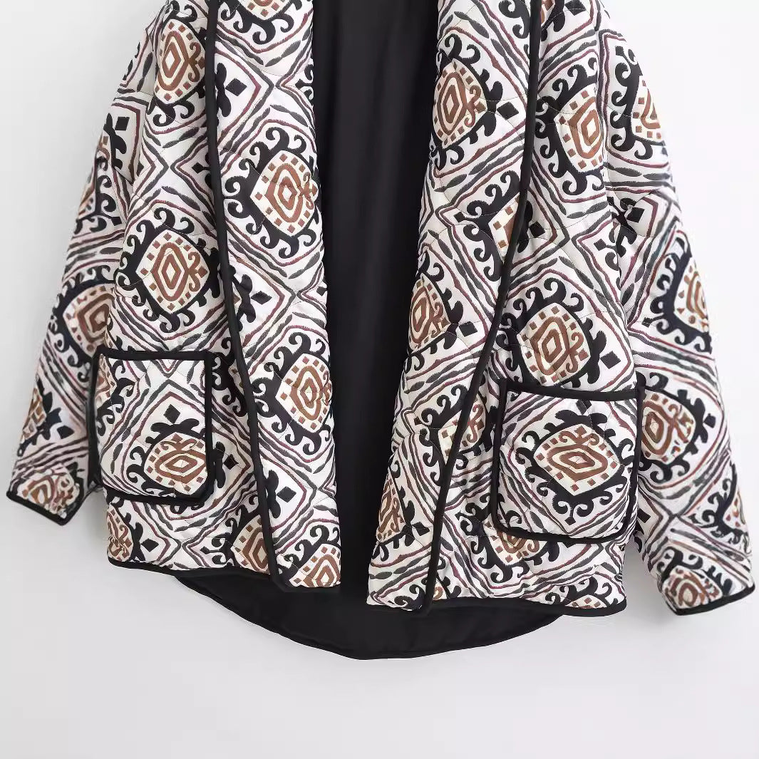 Veste matelassée à motifs pour femmes au style oversize Chic & Stil