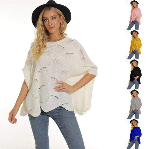 Casual poncho for women in lightweight knits Amarae