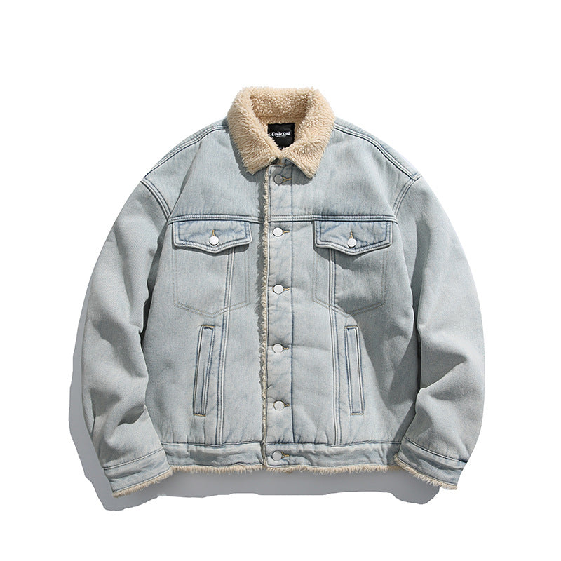 Unisex Oversize Denim Jacket with Teddy Lining and Sherpa Collar Amarae