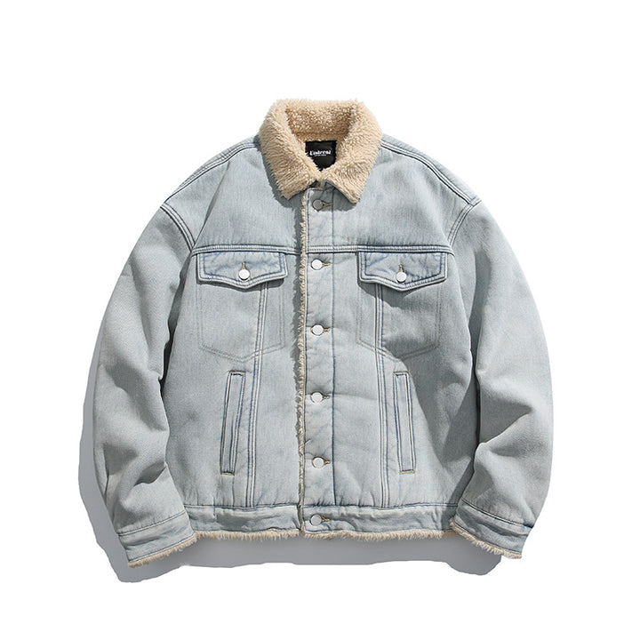 Unisex Oversize Denim Jacket with Teddy Lining and Sherpa Collar Amarae