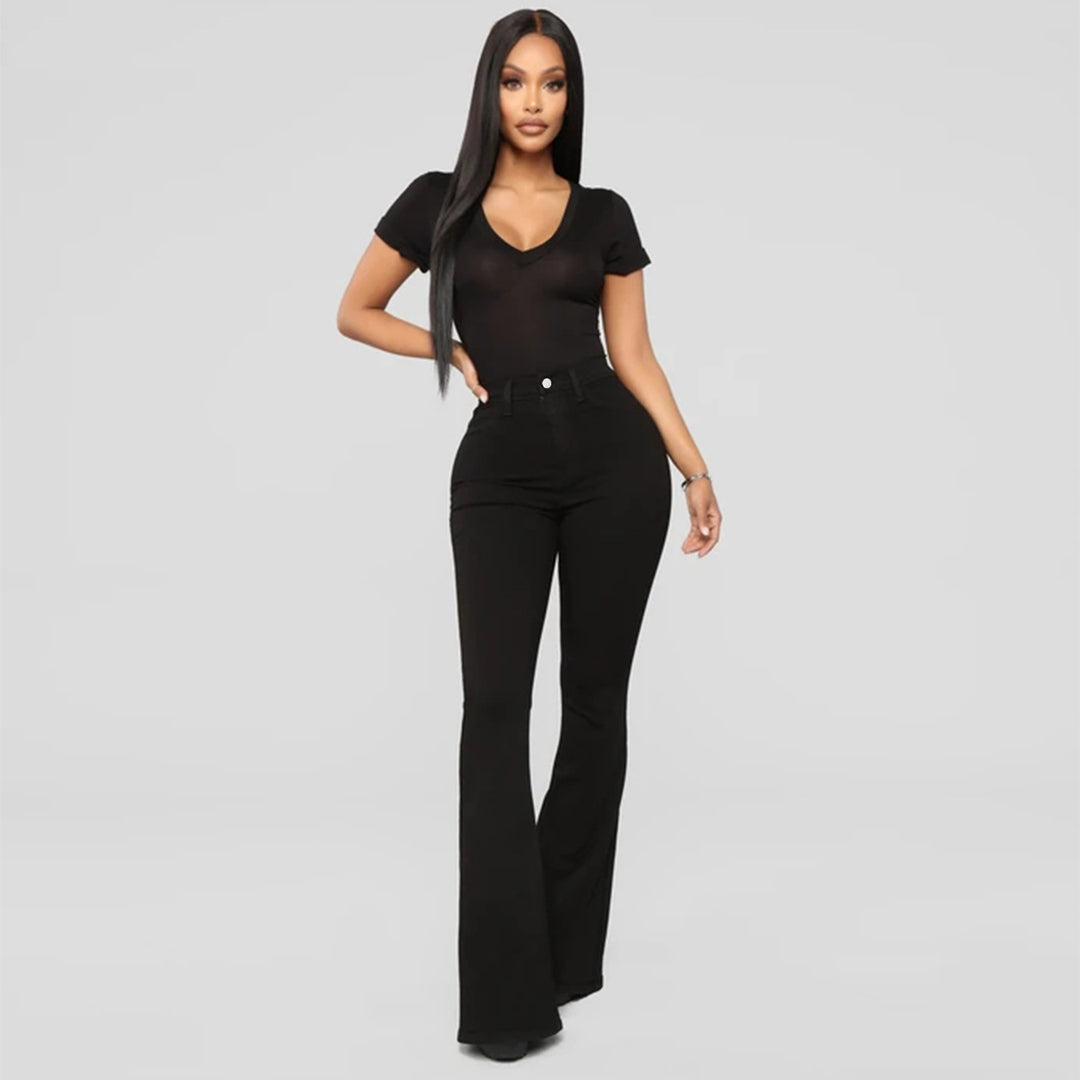 Women's High-Waisted Flared Jeans made from Stretch Denim with a Waist-Shaping Cut Amarae
