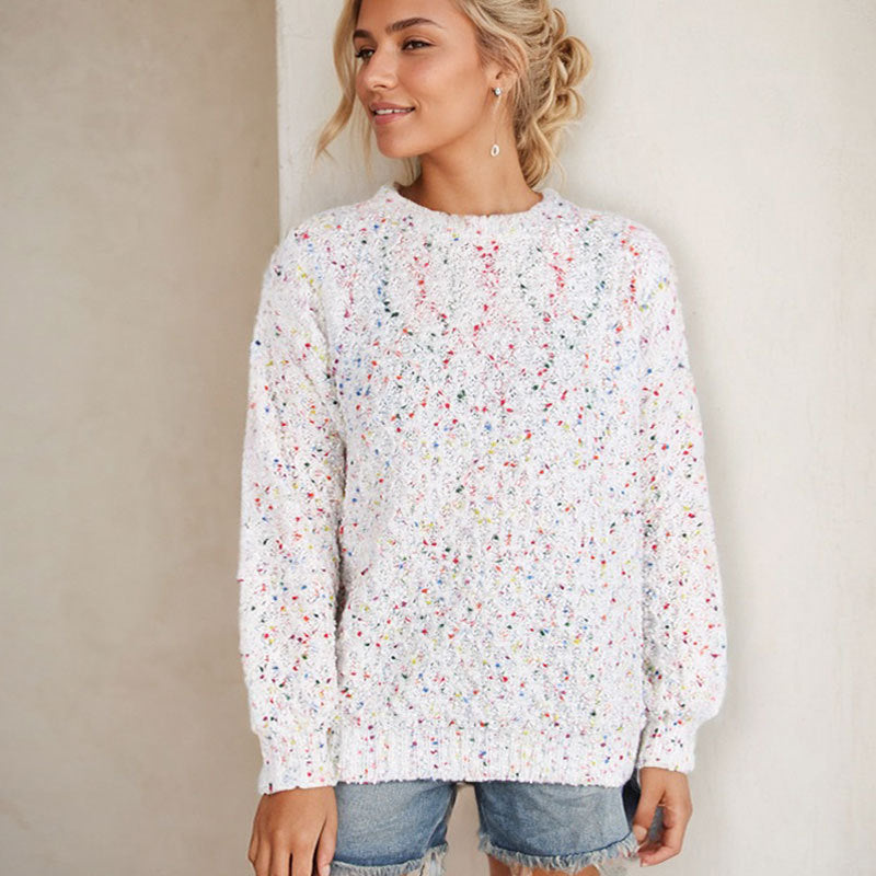 Pull en tricot aérien pour femme avec fil coloré et toucher doux Chic & Stil