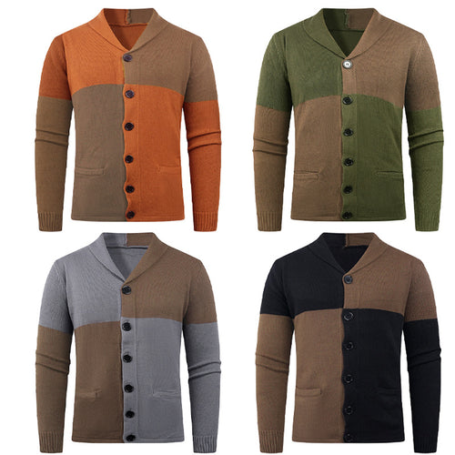 Men's knitted jacket with modern braid pattern and practical pockets Amarae