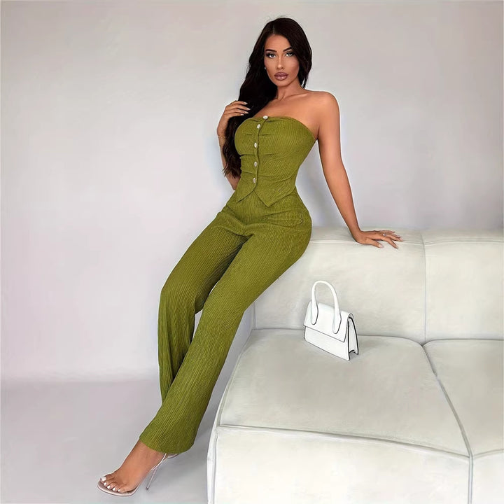 Women's elegant jumpsuit with tailored cut and button details Lune London
