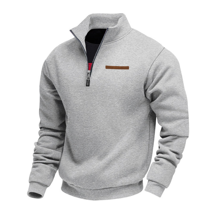 High-quality fleece jacket for men with high collar and zipper Lune London