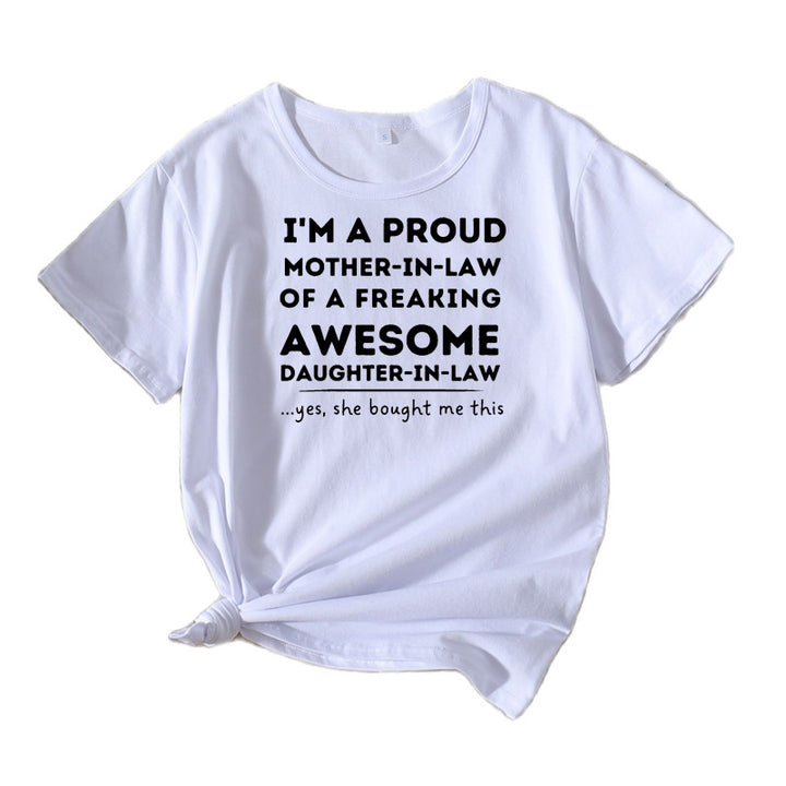 Ladies Graphic T-shirt Chic and Stylish for Mother-in-law Relaxed Fit