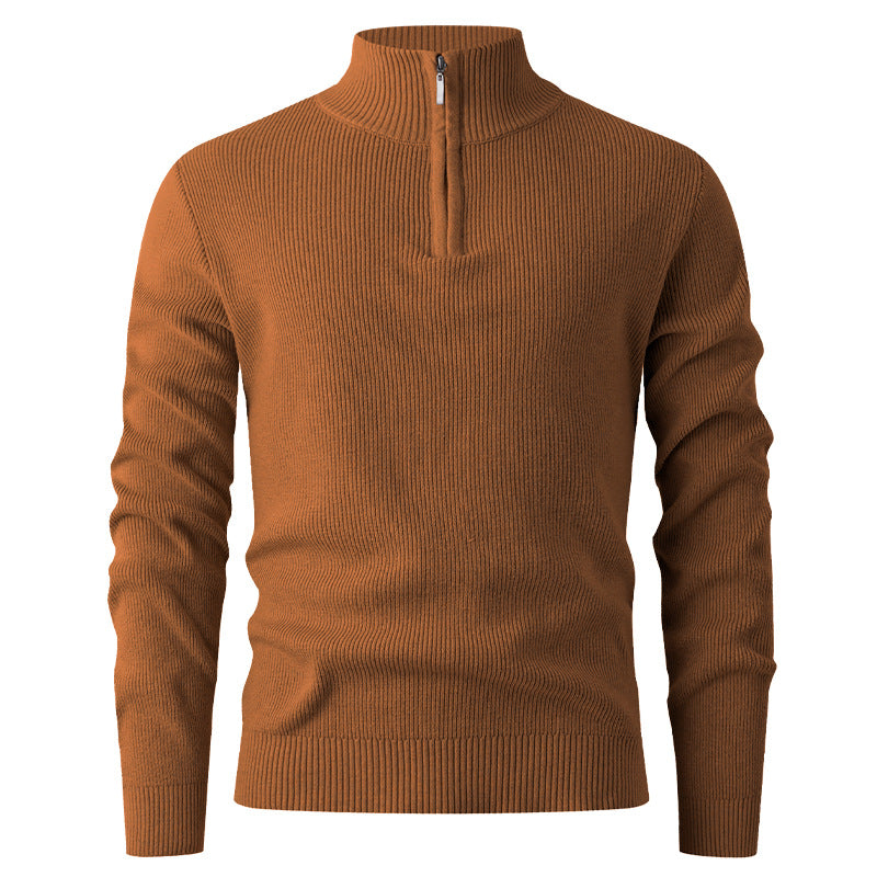 Men's sweater with high collar and additional zipper Lune London