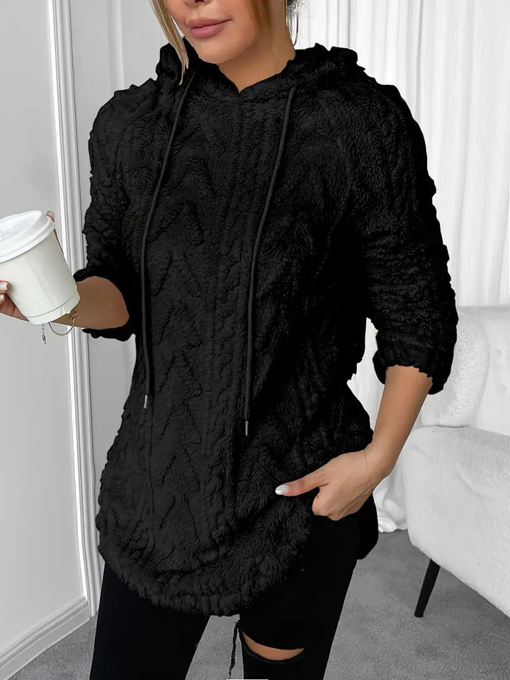 Veste à capuche en polaire confortable pour femme avec design en rib texturé Chic & Stil