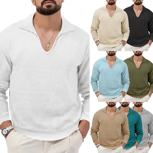Sweater for men with trendy V-neck in breathable knit material Amarae