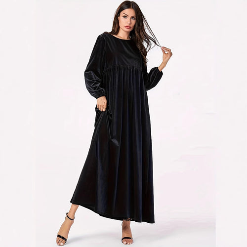 Maxi dress for women in luxurious velvet with elegant draping Amarae