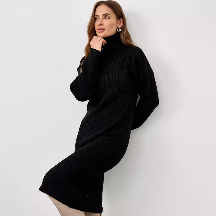 Pull en tricot pour femmes avec col haut et motif en losanges Chic & Stil