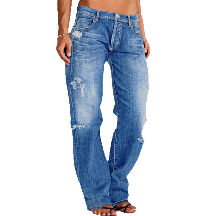 Women's casual loose denim pants in baggy style with distressed rips Amarae