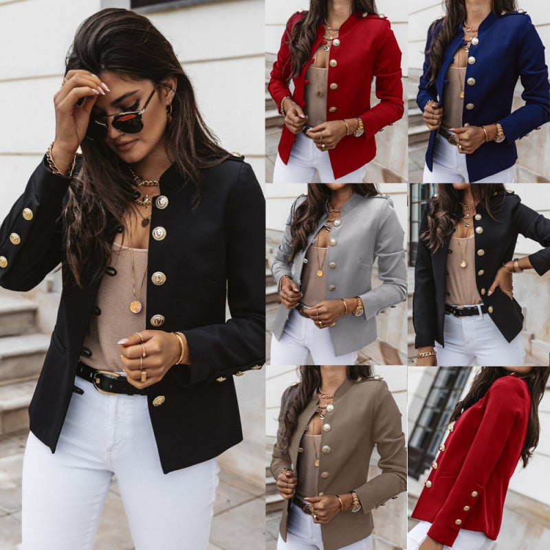Trendy women's blazer with chic and stylish button detailing