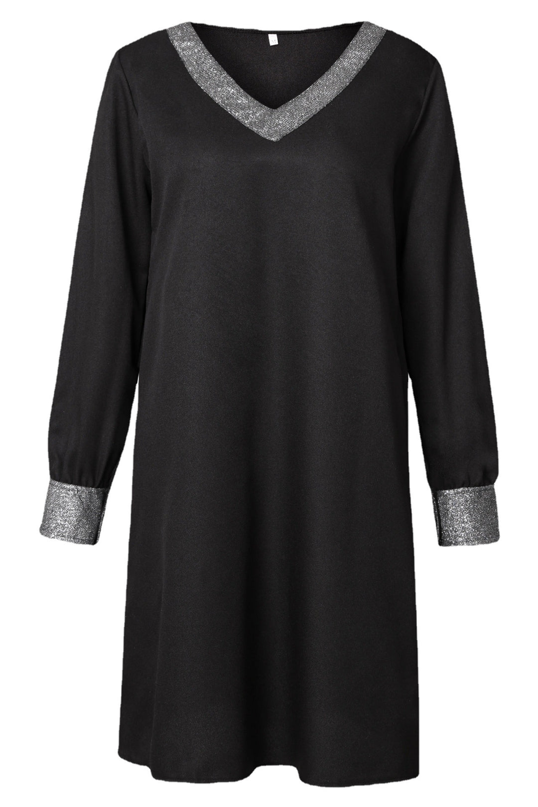 Elegant dress for women with a shiny V-neckline and innovative details on the straps Lune Londonl