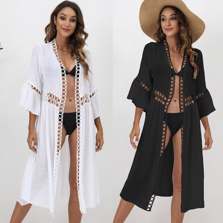 Elegant beach dress for women with crochet details Lune London