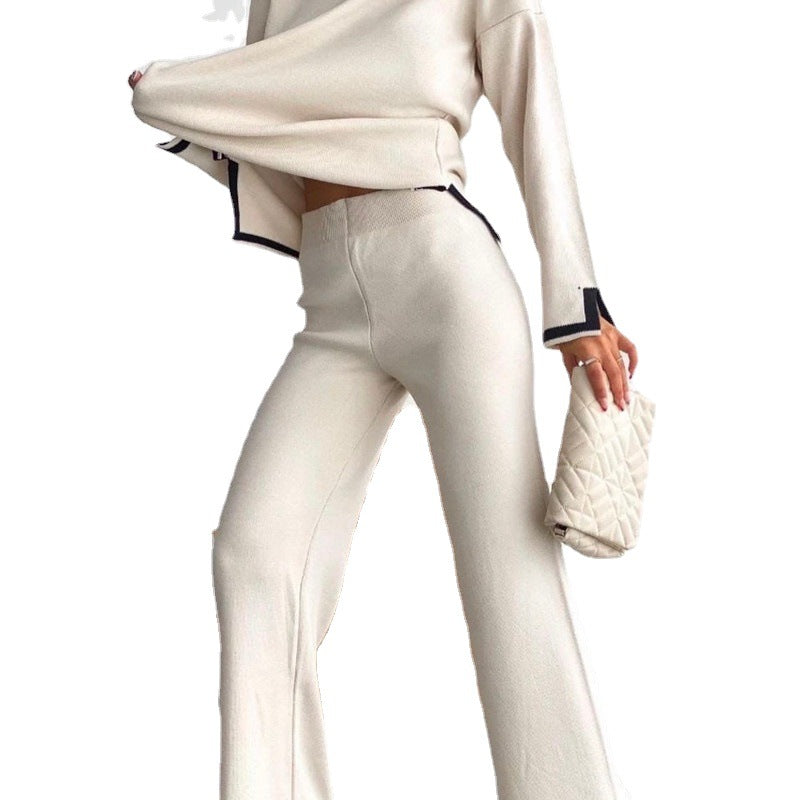 Relaxing loungewear set for ladies with contrasting trim details Lune London
