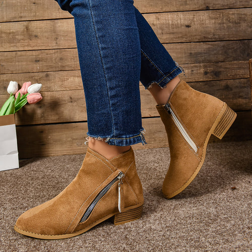 Ladies Stylish Ankle Boots with Zipper Fashion Amarae
